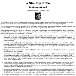 A Nice Cup of Tea by George Orwell