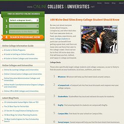 100 Niche Deal Sites Every College Student Should Know