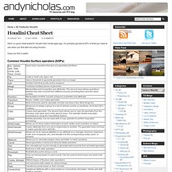 Andy Nicholas » Blog Archive » Houdini Cheat Sheet