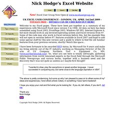 Nick Hodge's Excel Website