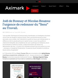 Joël de Rosnay & Nicolas Bouzou: redonner du Sens au Travail