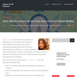 Nicole Lazzaro on the Four Keys to Fun in Virtual Reality