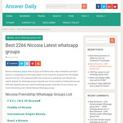 Best 2266 Nicosia Latest whatsapp groups - Answer Daily