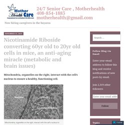 Nicotinamide Riboside converting 60yr old to 20yr old cells in mice, an anti-aging miracle (metabolic and brain issues) – 24/7 Senior Care , Motherhealth 408-854-1883 motherhealth