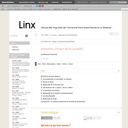 Nietzsche, critique de la causalité