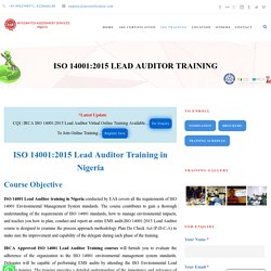 IAS Nigeria ISO 14001 Lead Auditor Training