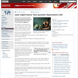 Late-night teens 'face greater depression risk'