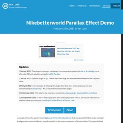 Nikebetterworld Parallax Effect Demo