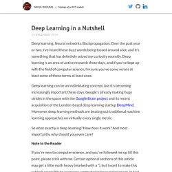 Deep Learning in a Nutshell