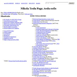 Nikola Tesla Page, Tesla Coils