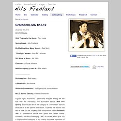 Nils Fredland : Greenfield, MA 12.3.10