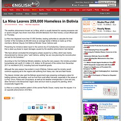 La Nina Leaves 259,000 Homeless in Bolivia