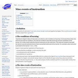 Nine events of instruction