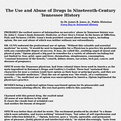 The Use and Abuse of Drugs in Nineteenth-Century Tennessee History