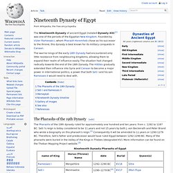 Nineteenth Dynasty of Egypt