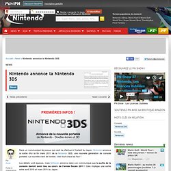 Puissance-Nintendo : <b>Nintendo annonce la Nintendo 3DS</b>