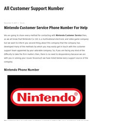 Nintendo Customer Service Phone Number For Help