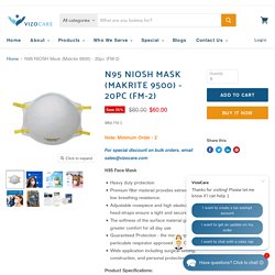 N95 NIOSH Mask (Makrite 9500) - 20pc (FM-2) — VizoCare