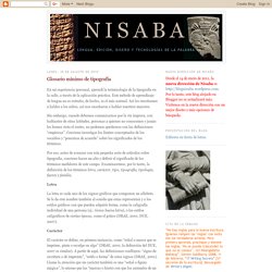 Nisaba: Glosario mínimo de tipografía
