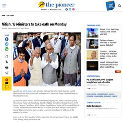 Nitish, 13 Ministers to take oath on Monday