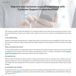 Improve your customer support experience with Customer Support Virtual Assistant