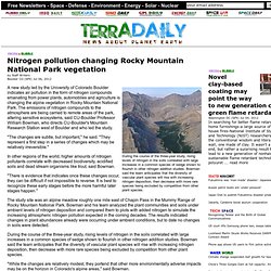 Nitrogen pollution changing Rocky Mountain National Park vegetation