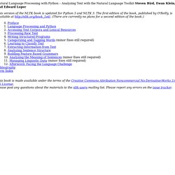 Book - Natural Language Toolkit