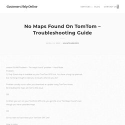 No Maps Found on Tomtom