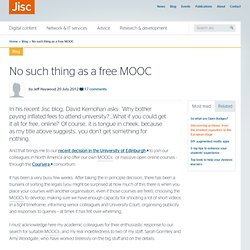 No such thing as a free MOOC