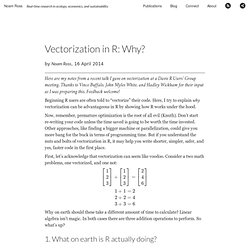 Vectorization in R: Why?