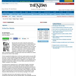 Nobel for Malala - Dr Adil Najam