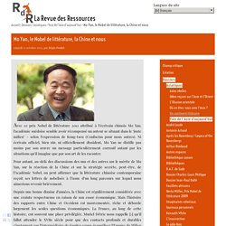 Mo Yan, le Nobel de littérature, la Chine et nous