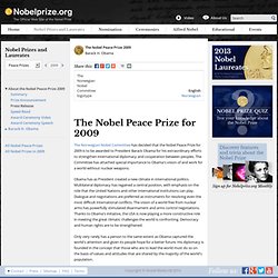 The Nobel Peace Prize 2009 - Press Release