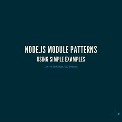 Node.JS Module Patterns
