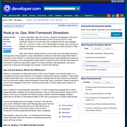 Node.js vs. Opa: Web Framework Showdown