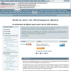 Node.js pour les développeurs jQuery