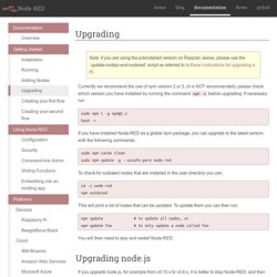 Node-RED : Upgrading