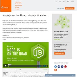 Node.js on the Road: Node.js & Yahoo - Developer Center