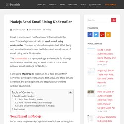 Nodejs Send Email Using Nodemailer