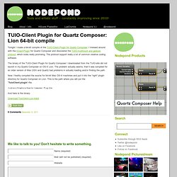 TUIO-Client Plugin for Quartz Composer: Lion 64-bit compile