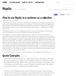 Noetic used in a sentence