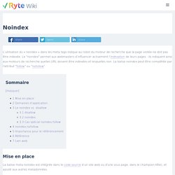 noindex : définition et importance pour le SEO - Ryte Wiki