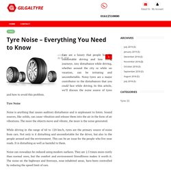 Tyre Noise – Everything You Need to Know