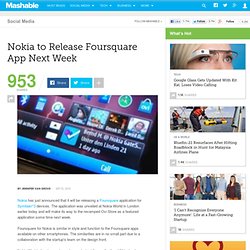 Nokia to Release Foursquare App Next Week