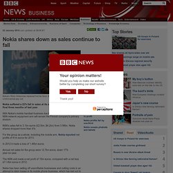 Nokia shares down as sales continue to fall