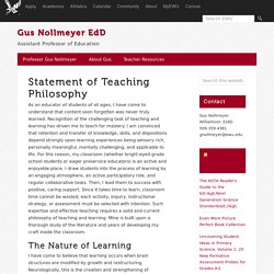 Gus Nollmeyer’s Statement of Teaching Philosophy