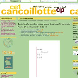 Le nombre du jour - Cancoillotte CP-CE1 Saint Chef