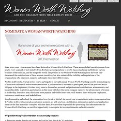 Nominate a Woman Worth Watching