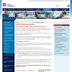 Skilled nominated migration - NSW Trade & Investment: Business in NSW