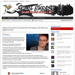 Edward Snowden Nominated for Prestigious EU Humans Rights Award